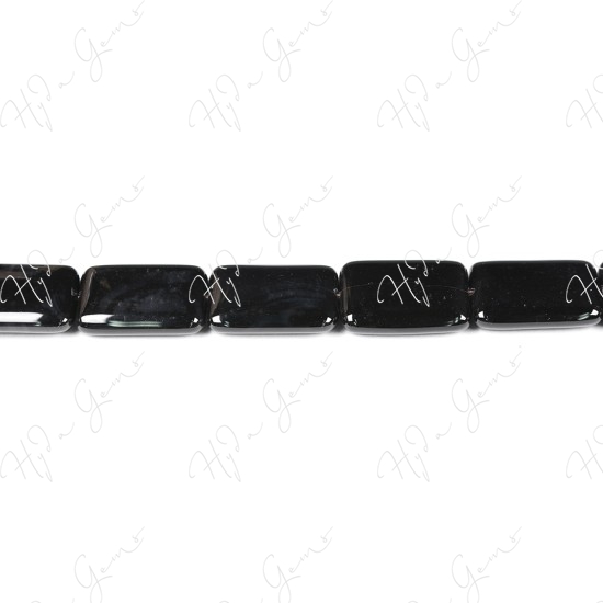 Black Agate Flat Rectangle Beads