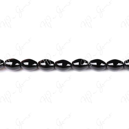 Black Agate Rice Beads