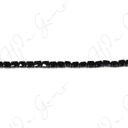 Black Agate Flat Square Beads