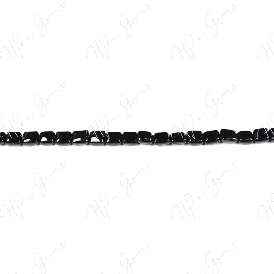 Black Agate Flat Square Beads