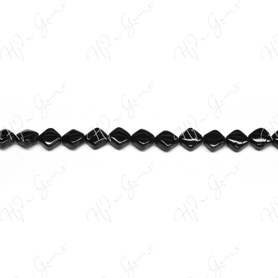 Black Agate Flat Square Beads