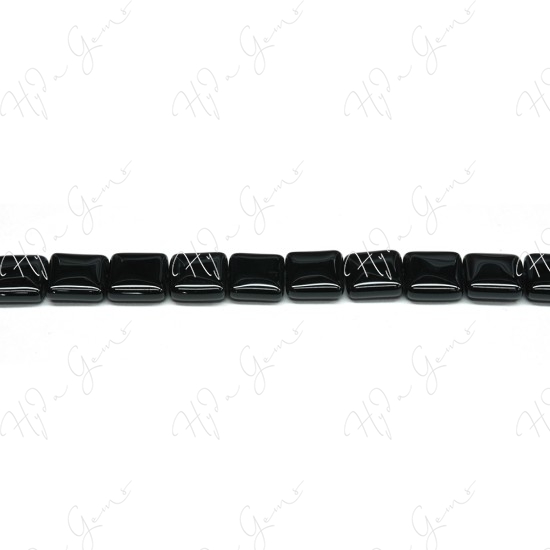 Black Agate Flat Square Beads