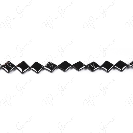 Black Agate Flat Square Beads