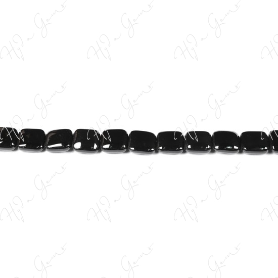 Black Agate Flat Square Beads