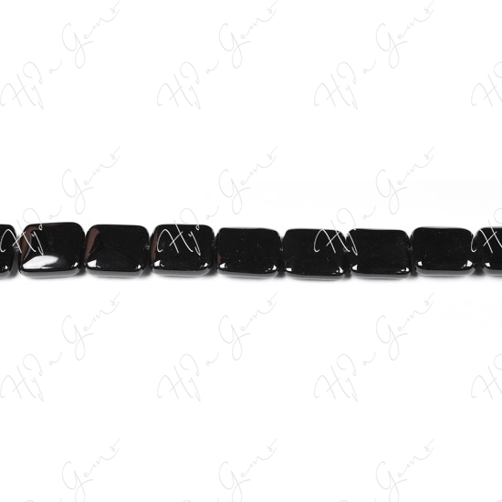 Black Agate Flat Square Beads