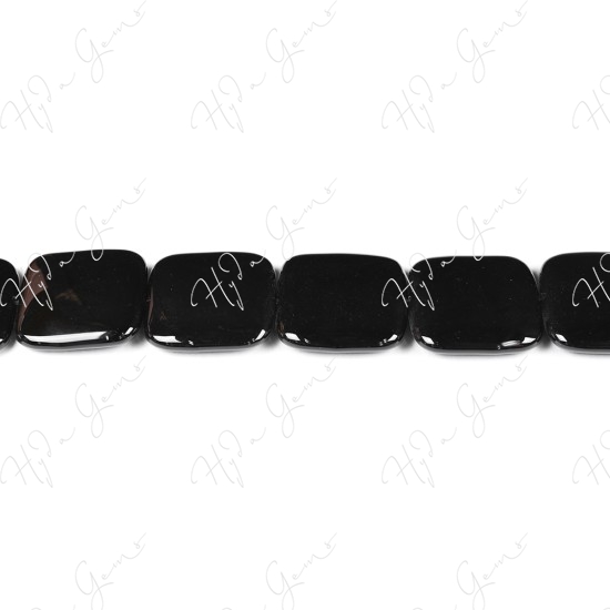 Black Agate Flat Square Beads