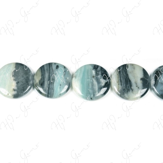 Black Amazonite Coin Beads