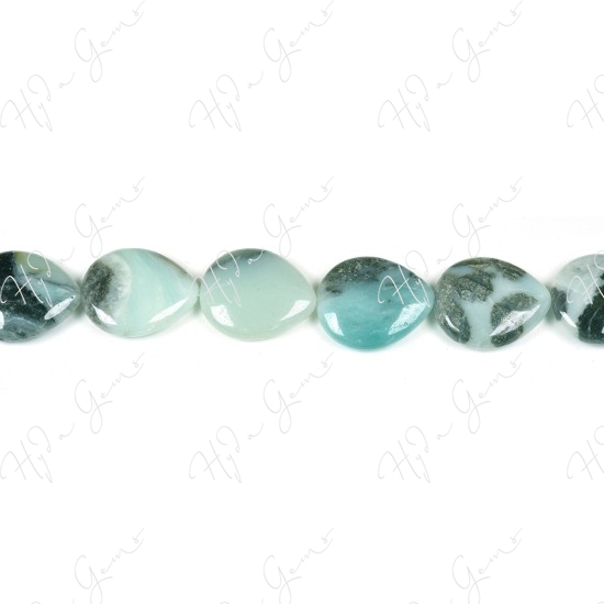 Black Amazonite Pear Beads