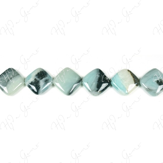 Black Amazonite Flat Square Beads