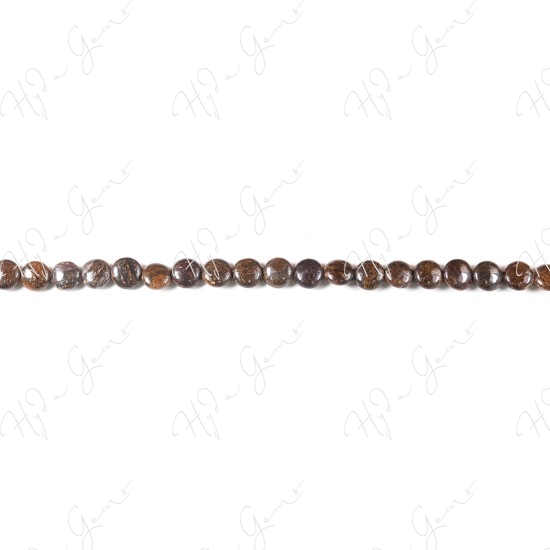 Bronzite Coin Beads