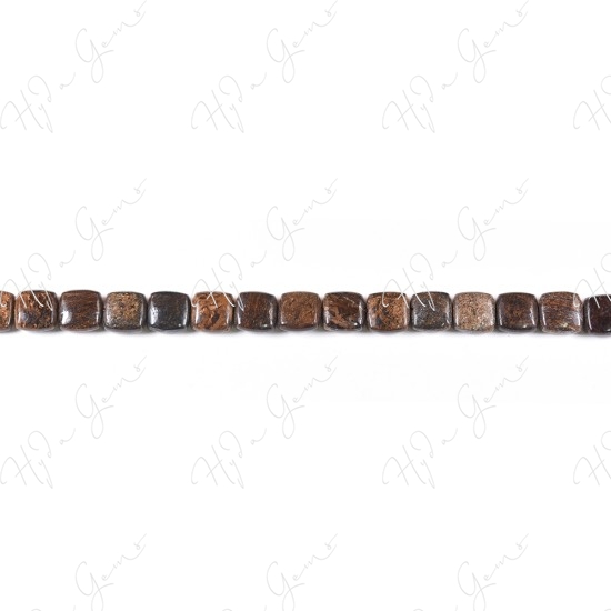 Bronzite Flat Square Beads