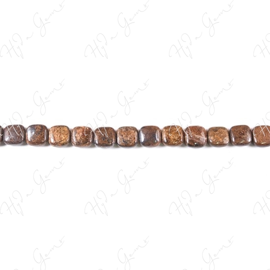 Bronzite Flat Square Beads