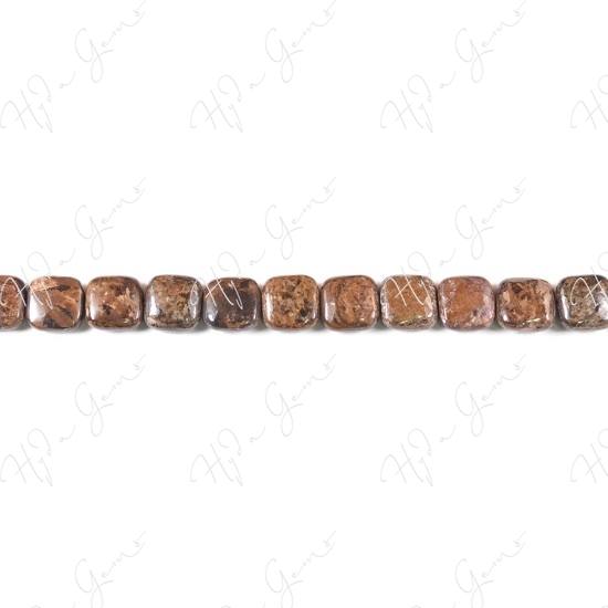 Bronzite Flat Square Beads