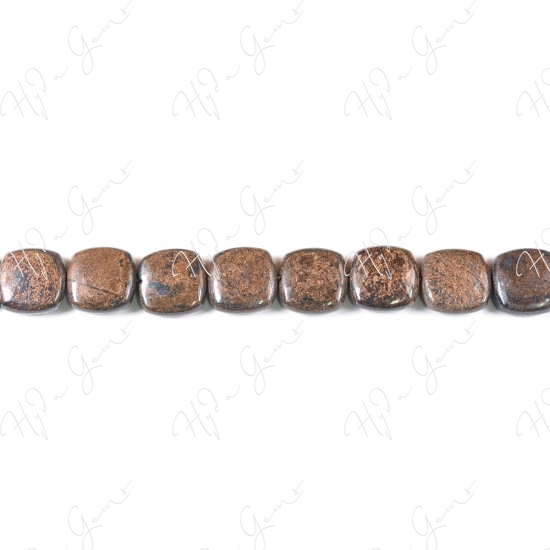 Bronzite Flat Square Beads