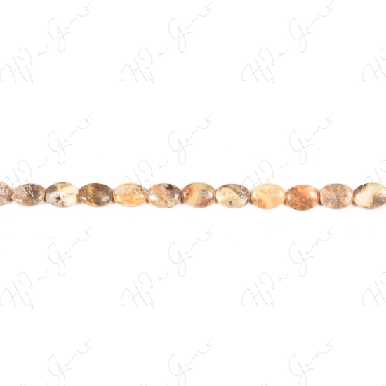 Crazy Agate Flat Oval Beads