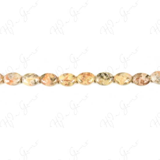 Crazy Agate Flat Oval Beads