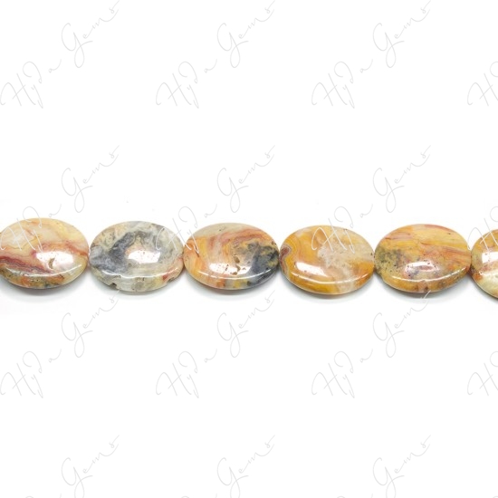 Crazy Agate Flat Oval Beads