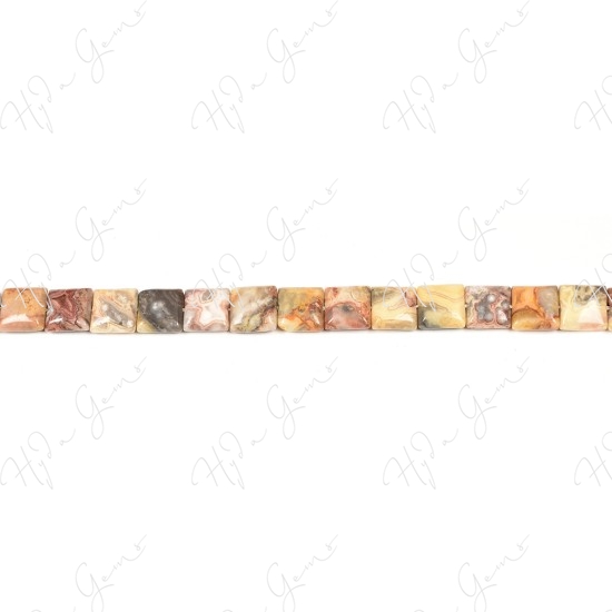 Crazy Agate Flat Square Beads