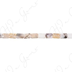 White Crazy Agate Flat Rectangle Beads