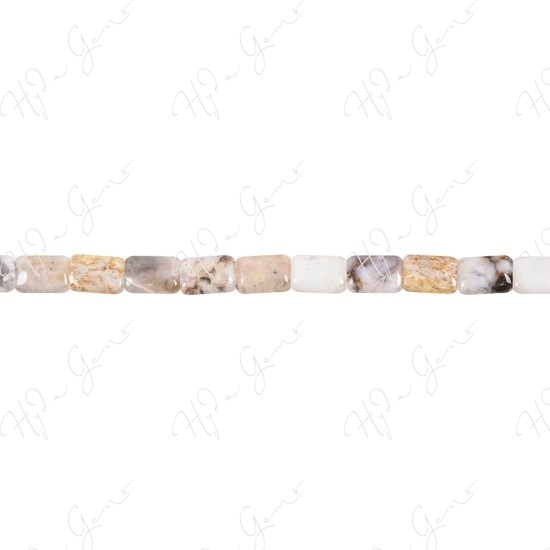 White Crazy Agate Flat Rectangle Beads