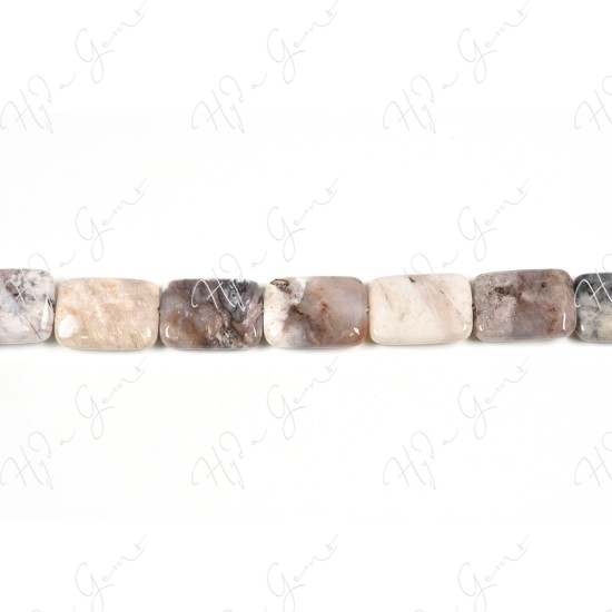 White Crazy Agate Flat Rectangle Beads