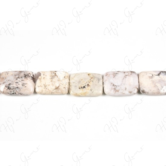 White Crazy Agate Flat Rectangle Beads