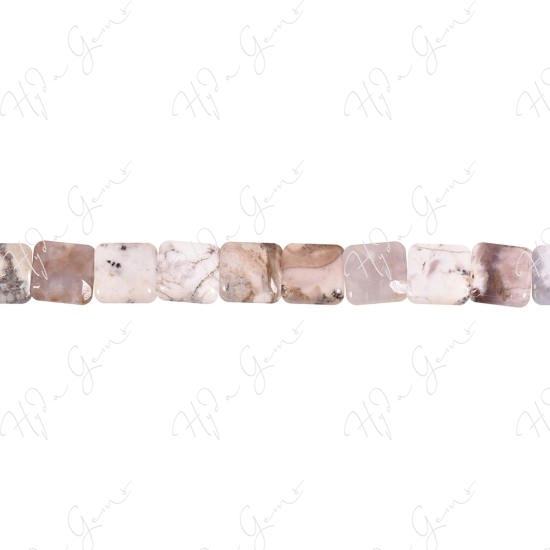 White Crazy Agate Flat Square Beads