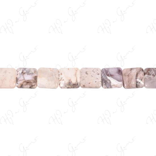 White Crazy Agate Flat Square Beads