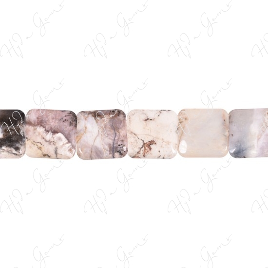 White Crazy Agate Flat Square Beads