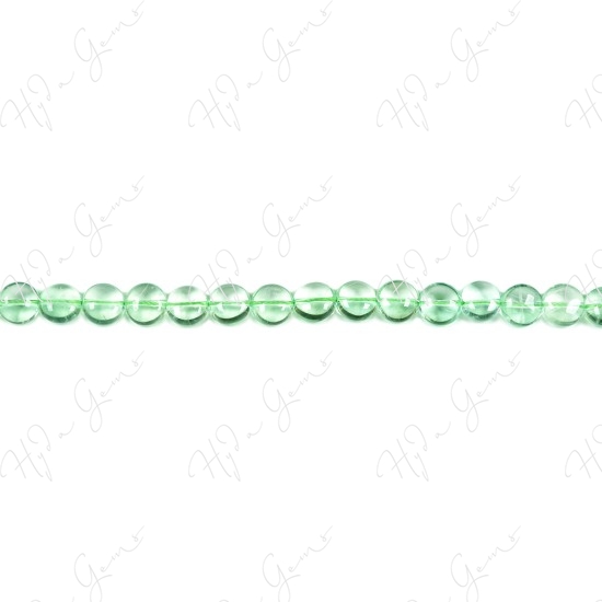 Green Fluorite Coin Beads