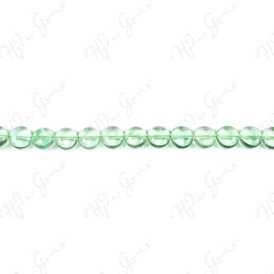 Green Fluorite Coin Beads