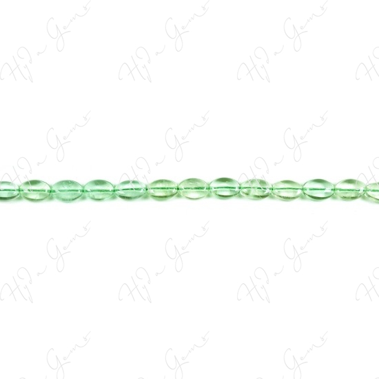 Green Fluorite Flat Oval Beads