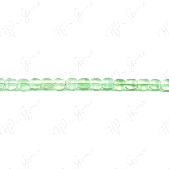 Green Fluorite Flat Square Beads