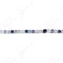 Rainbow Fluorite 4-Face Oval Beads