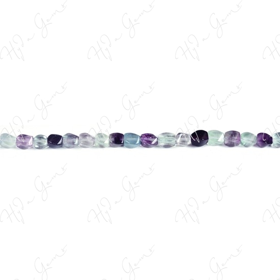 Rainbow Fluorite 4-Face Oval Beads