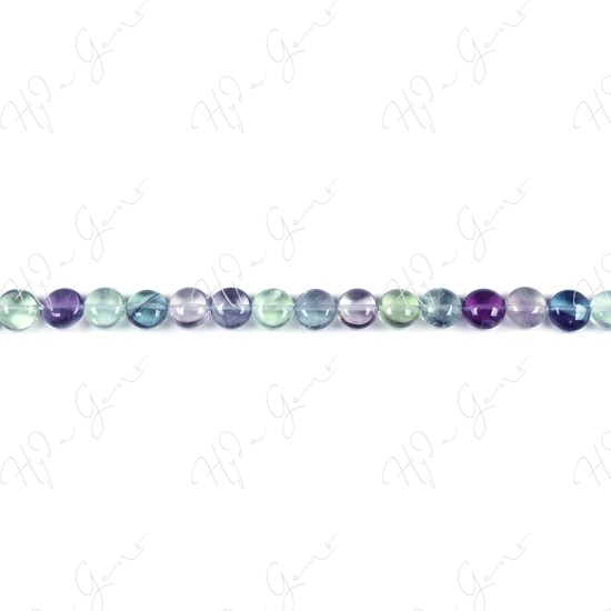 Rainbow Fluorite Coin Beads