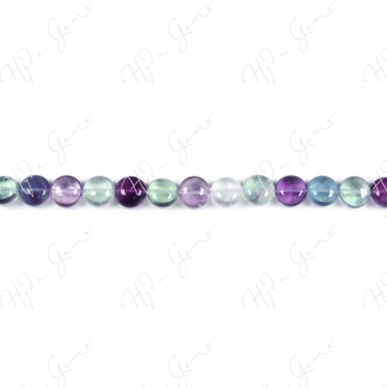 Rainbow Fluorite Coin Beads