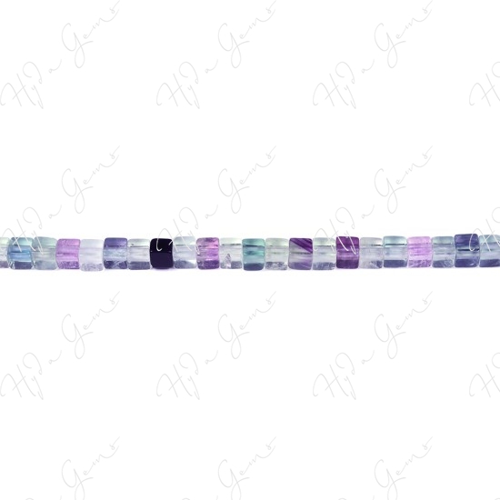 Rainbow Fluorite Cube Beads