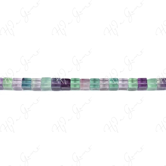 Rainbow Fluorite Cube Beads