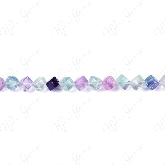 Rainbow Fluorite Cube Beads