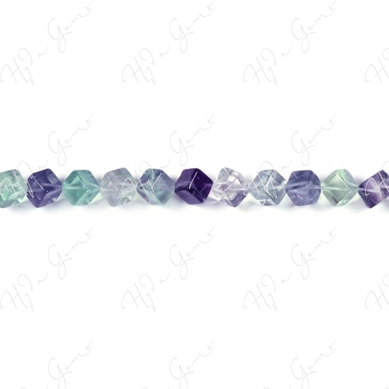 Rainbow Fluorite Cube Beads