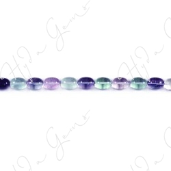 Rainbow Fluorite Drum Beads