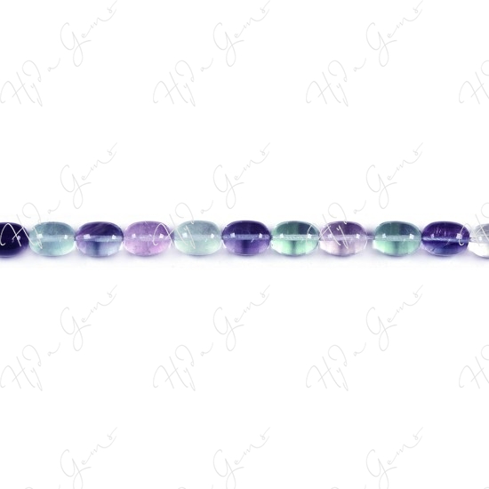 Rainbow Fluorite Drum Beads