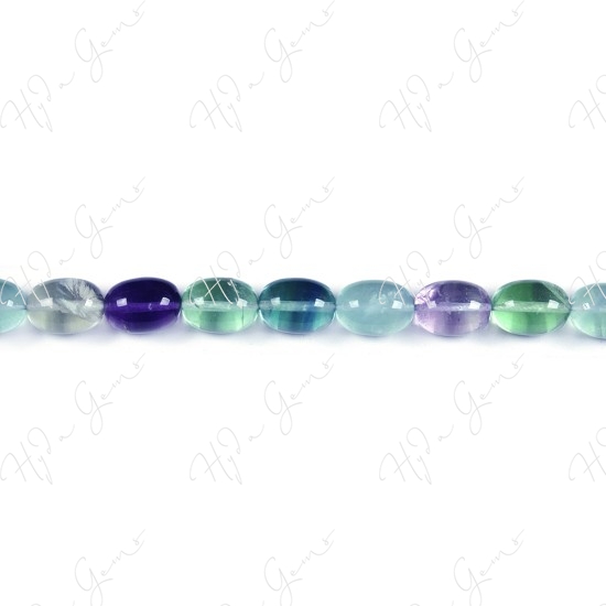 Rainbow Fluorite Drum Beads