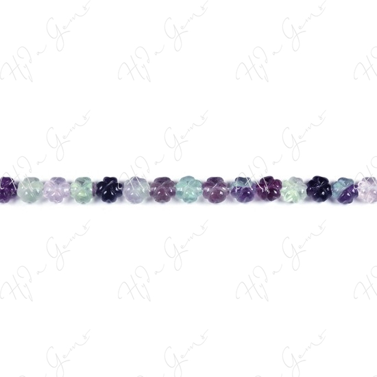 Rainbow Fluorite Clover Flower Beads