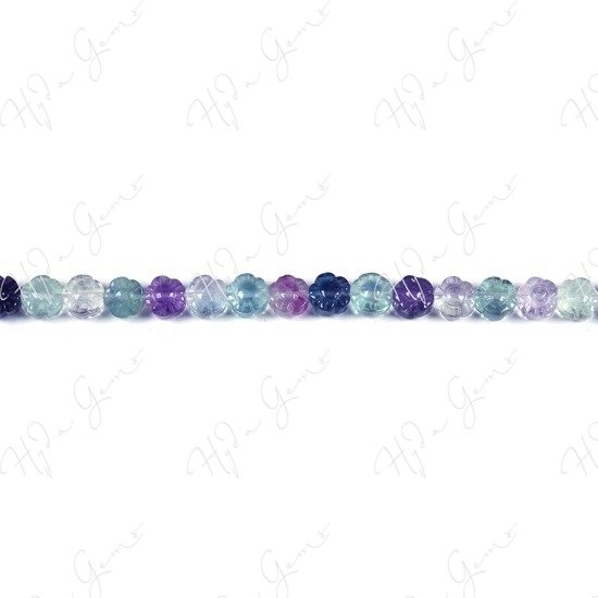 Rainbow Fluorite Plum Flower Beads