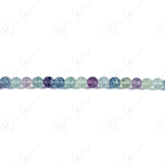 Rainbow Fluorite Lotus Beads