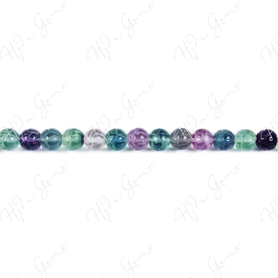 Rainbow Fluorite Lotus Beads