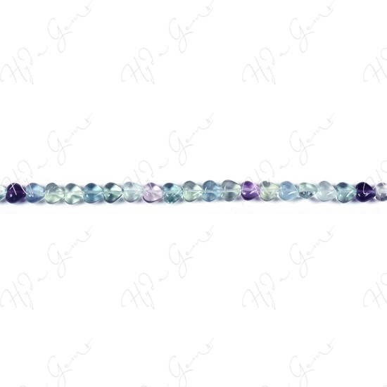 Rainbow Fluorite Heart Beads