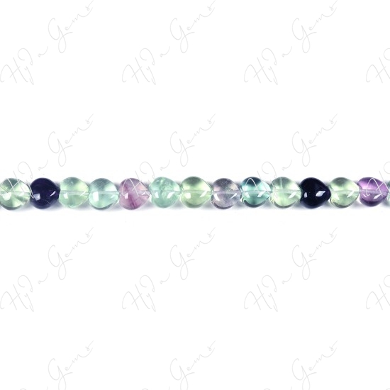 Rainbow Fluorite Heart Beads